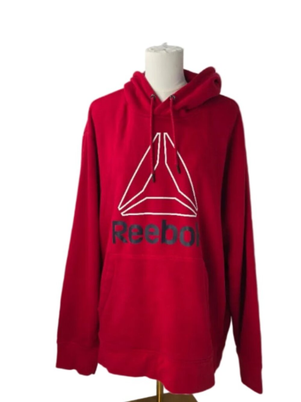 Reebok 2XL Red Fleece Pullover Hoodie Logo Sweatshirt Unisex
